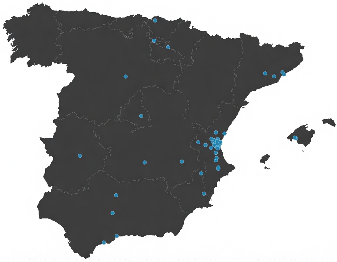 Mapa de clientes en España